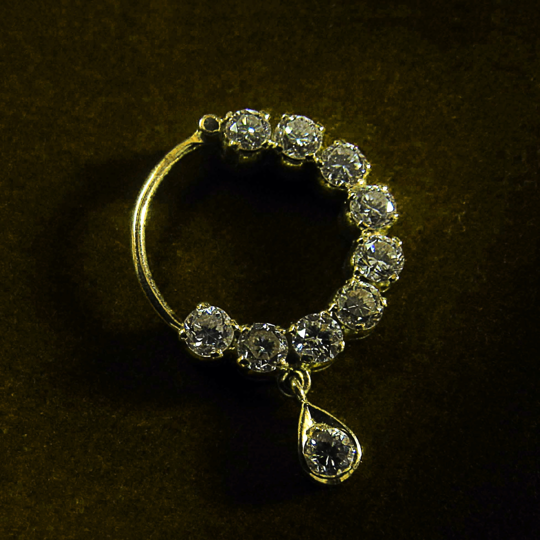 Lobya Beads Gold-plated Metal, Alloy, Brass, Tungsten Nose Ring - Image 3