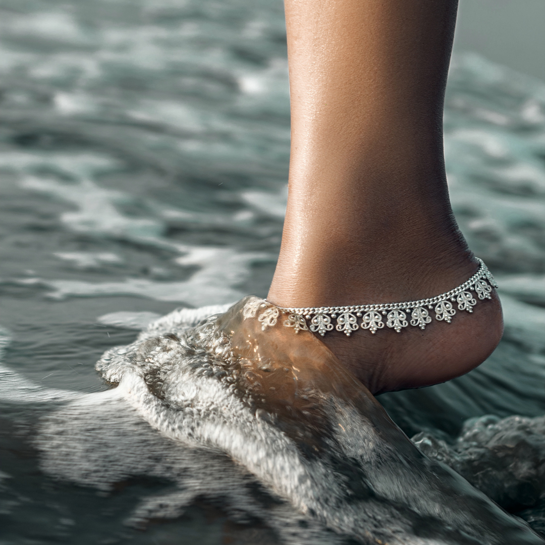 ORNAMENTS Gold Plated Payal Fashion Jewellery Alloy Anklet - Image 3