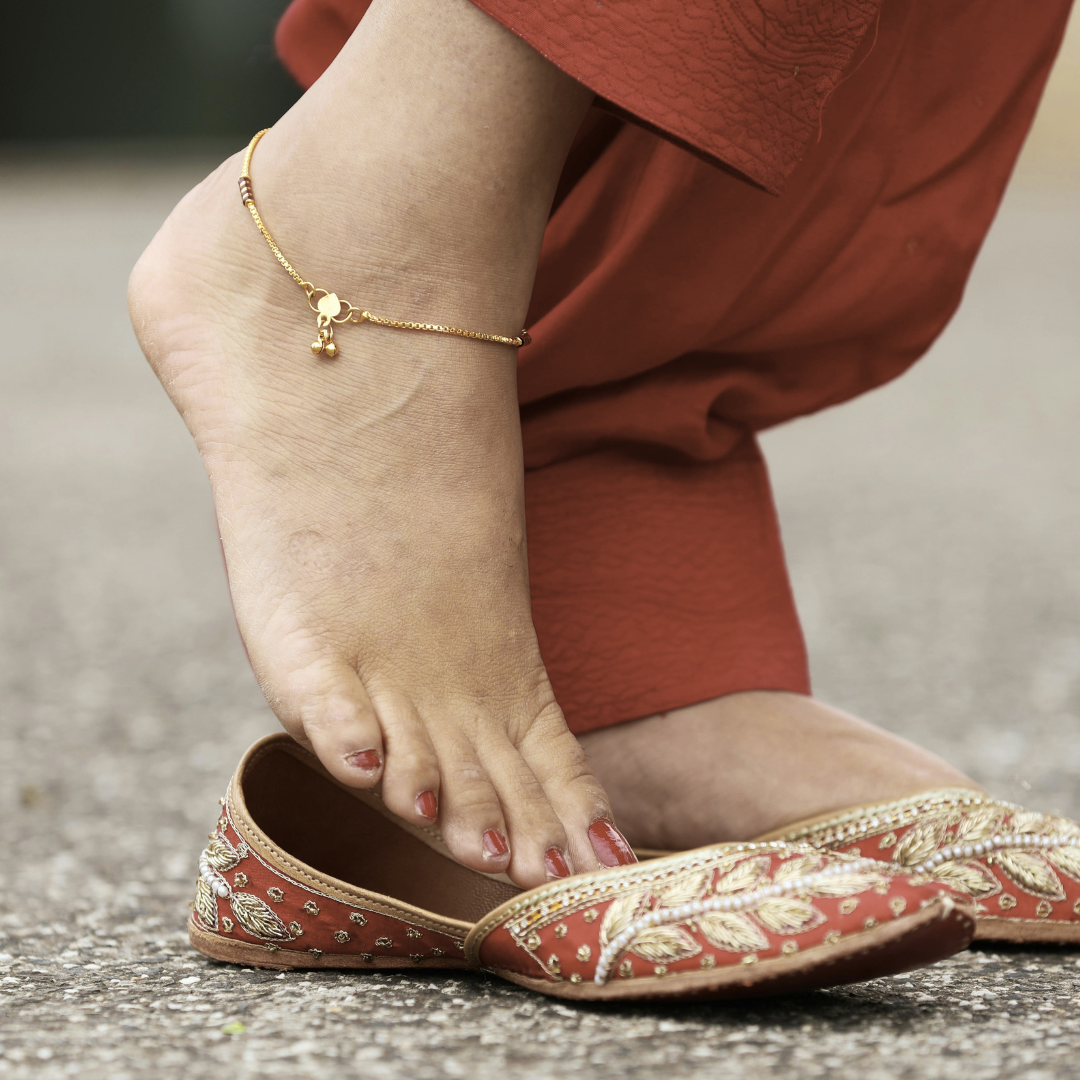 ORNAMENTS Gold Plated Payal Fashion Jewellery Alloy Anklet - Image 2